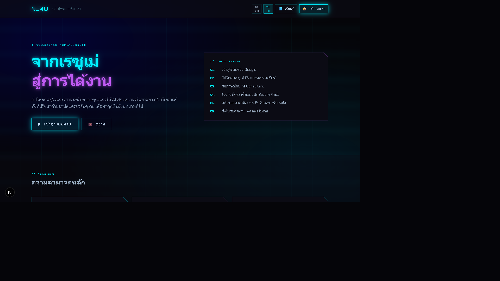 Landing, Login, Dashboard Overview