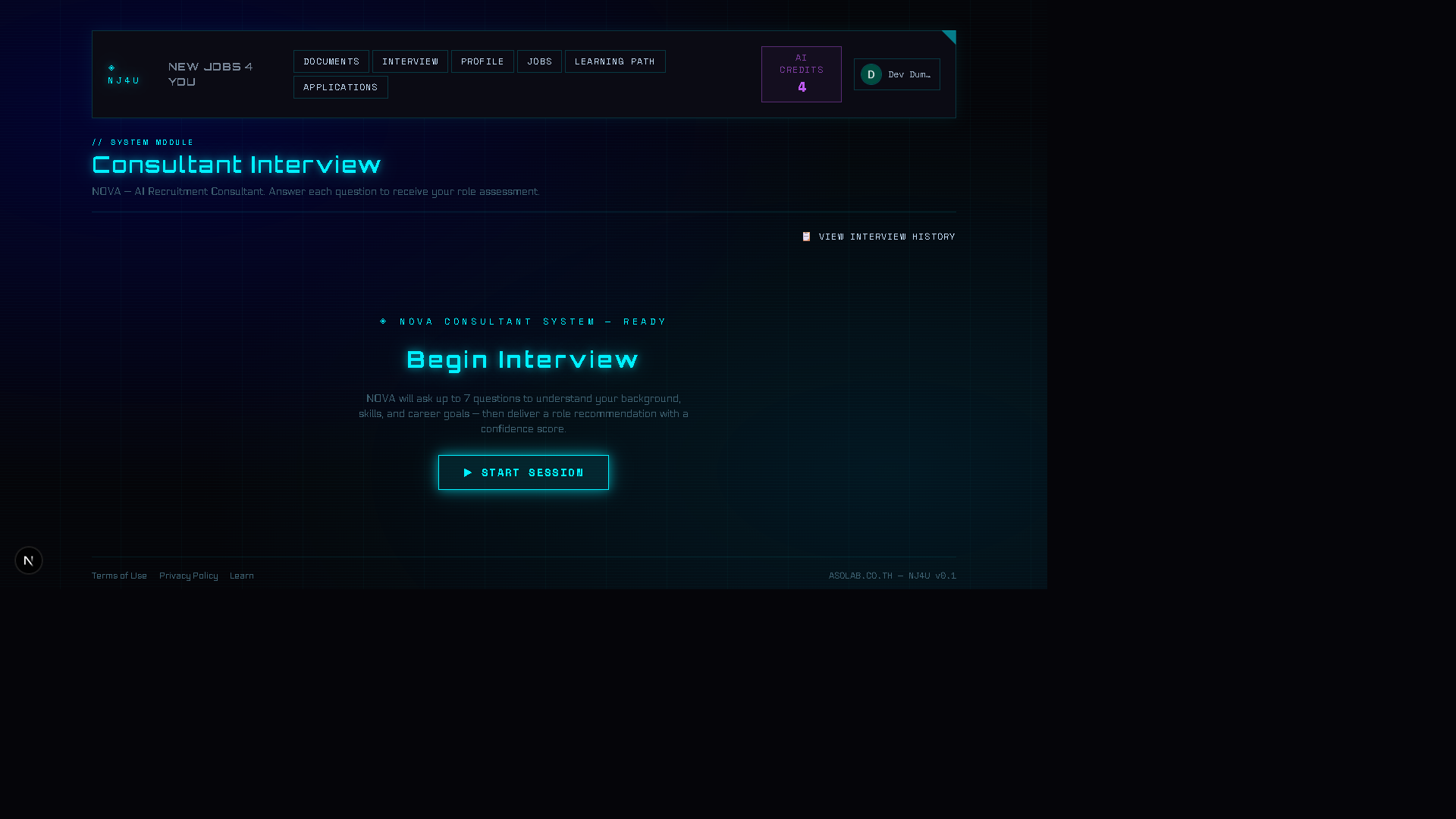 Interview Chat and Assessment Result